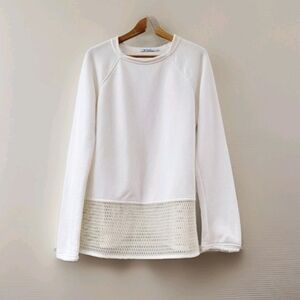 Alexander Wang White Longline Sweatshirt Size Medium Cream Ivory Minimalist